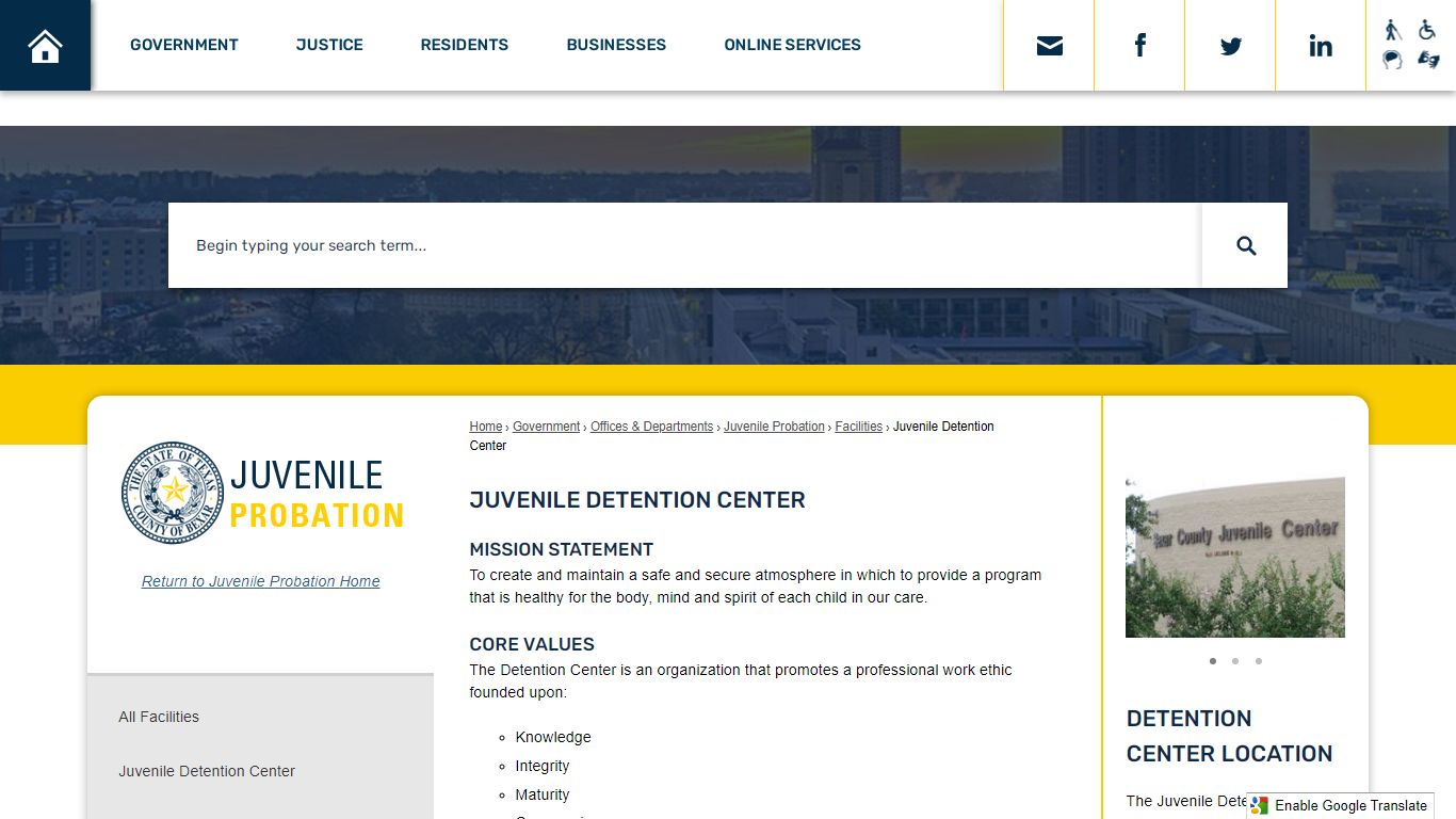 Juvenile Detention Center | Bexar County, TX - Official ...