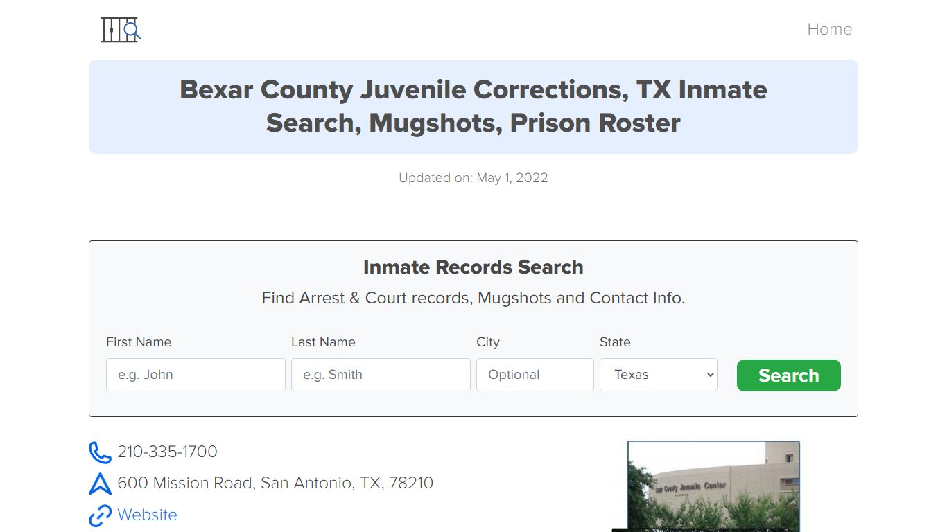 Bexar County Juvenile Corrections, TX Inmate Search ...