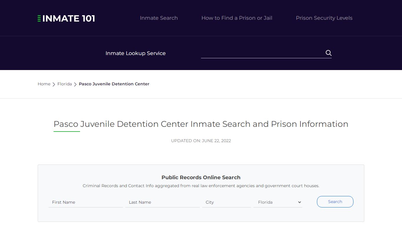 Pasco Juvenile Detention Center Inmate Search, Visitation ...